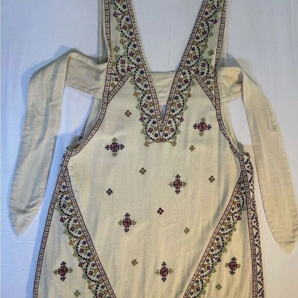 Free People New/tie-back, lined mini dress. Embroidered with sequins/sexy/xxl - Picture 12 of 13